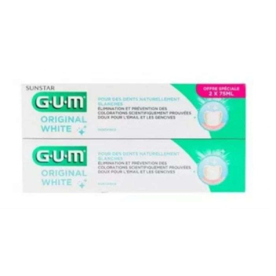 GUM - Coffret original white lot de 2 dentifrices