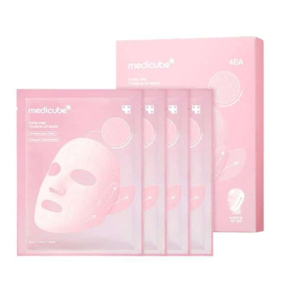 MEDICUBE - Pdrn pink tension up masque pack de 4 unites