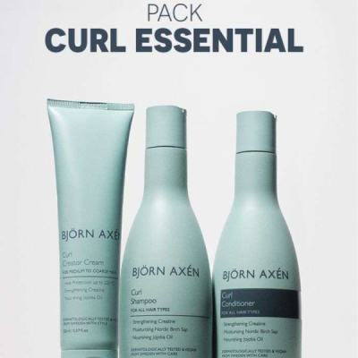 BJORN AXEN - Pack curl essential shampoo + conditioner + cream