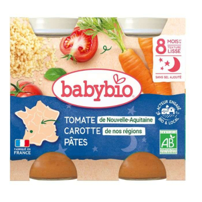 BABYBIO - Compote de tomate carotte pates 8mois+ 2*200 g