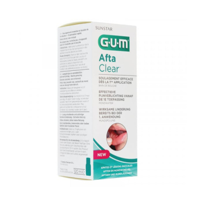GUM - Aftaclear bain de bouche aphtes et lesions buccales 120 ml ref 2410