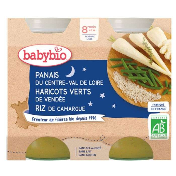 BABYBIO - Petit pot panais haricot verts et riz 8 mois +