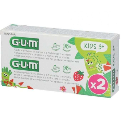 GUM - Coffret dentifrice enfants fluore 3 ans + lot de 2 x 50 ml